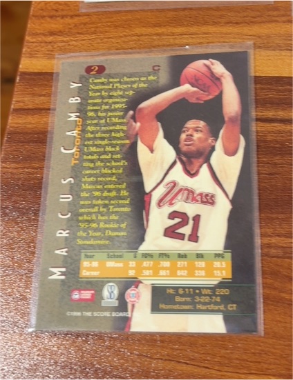 1996 The Score Board Basketball Rookies #2 Marcus Camby — front