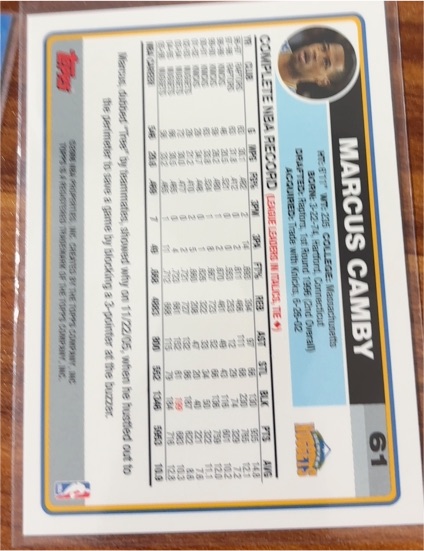 2006-07 Topps #61 Marcus Camby — front