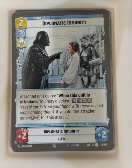 2020 Star Wars Unlimited Secrets of Power #52 Diplomatic Immunity — front