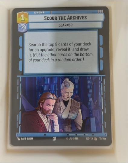2025 Star Wars Unlimited Secrets of Power #72 Scour the Archives — front