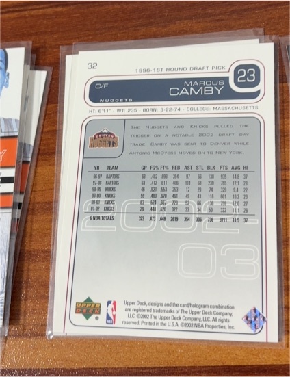 2002 Upper Deck #32 Marcus Camby — front