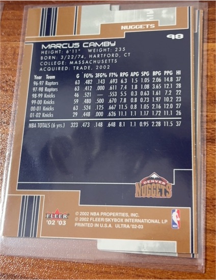 2002 Fleer Ultra #98 Marcus Camby — front