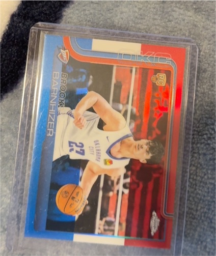 2025-26 Topps Chrome #295 Brooks Barnhizer Red White and Blue Refractor — front