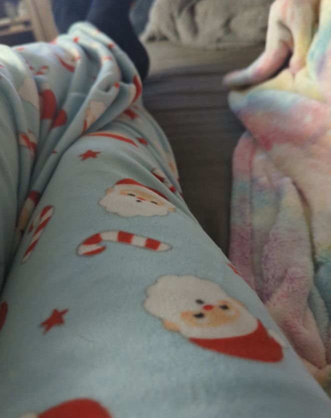 LuLaRoe Christmas Santa Face Pajama Leggings — front