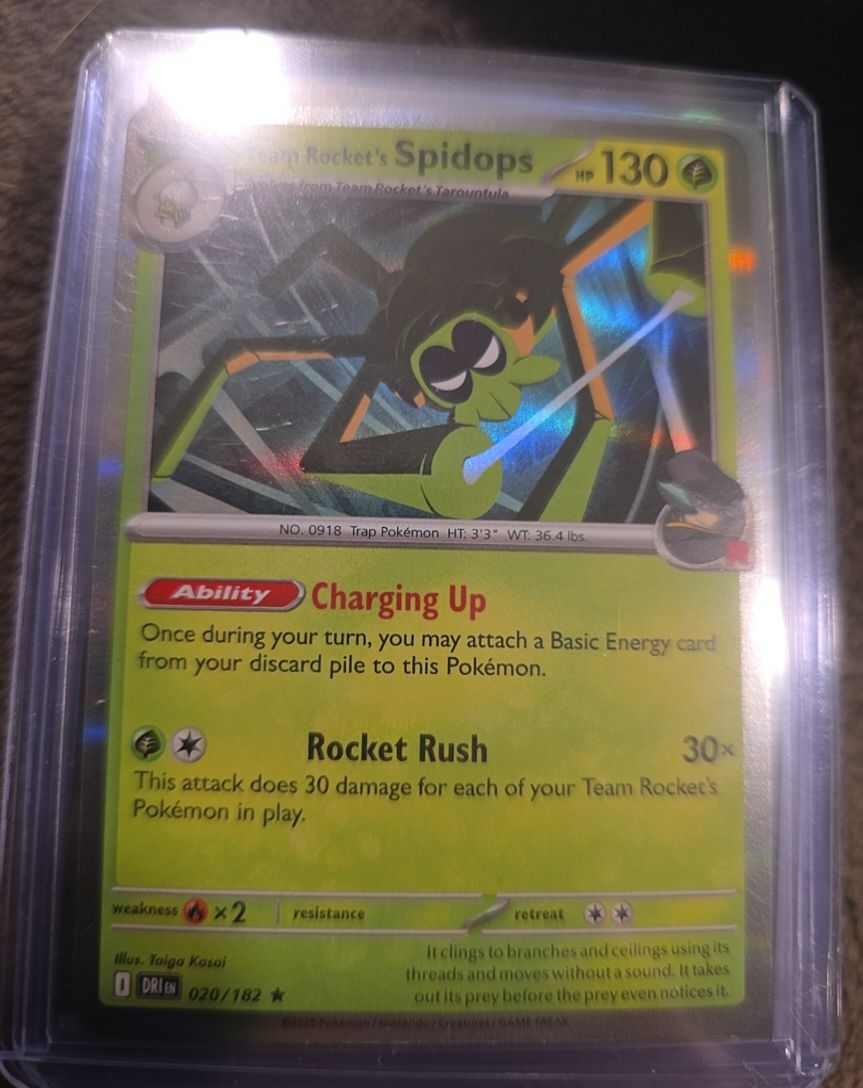 2023 Pokémon SV10: Destined Rivals #020 Team Rocket's Spidops — front