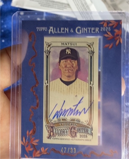 2025 Topps Allen & Ginter #MA-HM Hideki Matsui Framed Mini Autograph — front