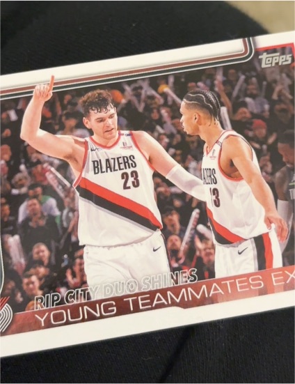 2025-26 Topps #289 Rip City Duo Shines: Young Teammates Excel — front