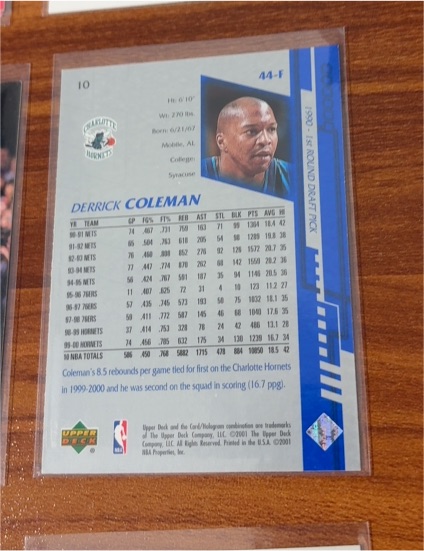 1999 Upper Deck #44-F Derrick Coleman — front
