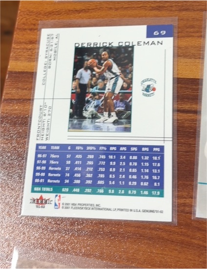 2001-02 Fleer Genuine #69 Derrick Coleman — front
