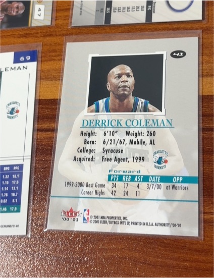 2000-01 Fleer #41 Derrick Coleman — front