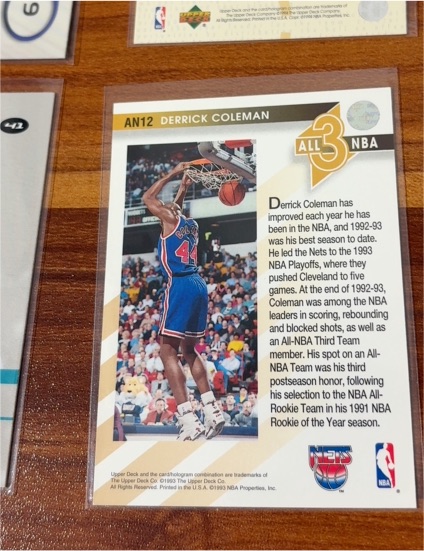1993-94 Upper Deck #AN12 Derrick Coleman All-NBA — front