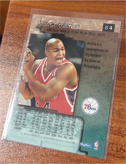 1996 Skybox Premium #84 Derrick Coleman — front