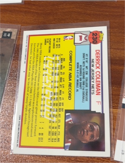 1992-93 Topps #230 Derrick Coleman — front
