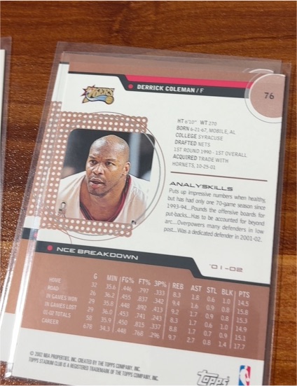2001-02 Topps Stadium Club #76 Derrick Coleman — front