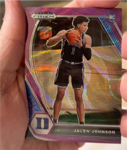 2021-22 Panini Prizm Draft Picks #10 Jalen Johnson Purple Wave Rookie Card — front