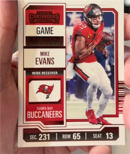 2023 Panini Contenders #94 Mike Evans Game Ticket Red — front