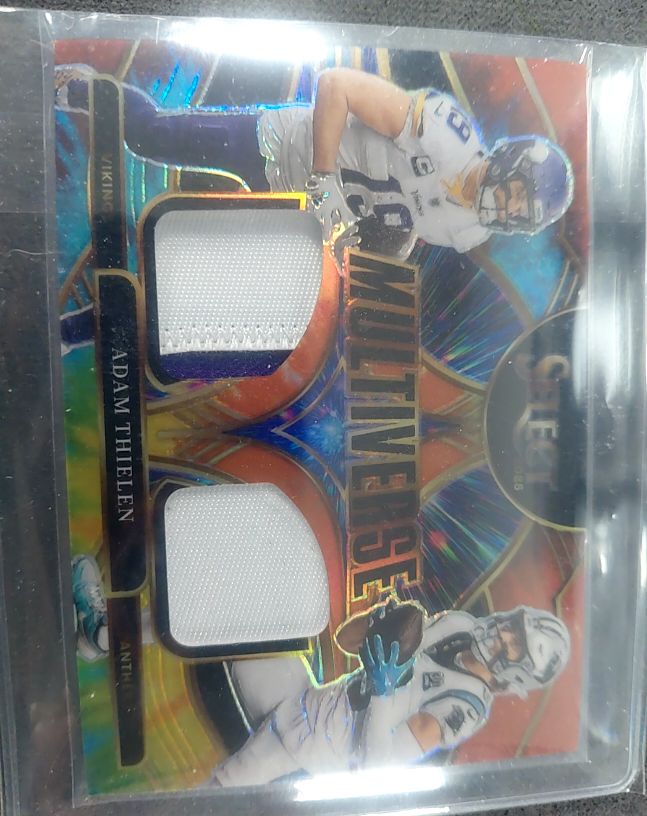 2025 Panini Select #MVJ-ATN Adam Thielen Multiverse Dual Patch — front