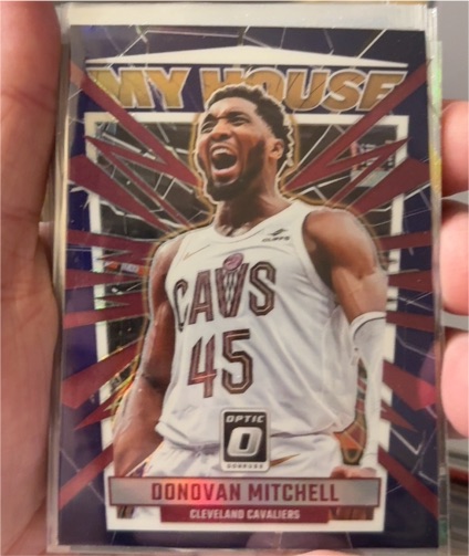 2023-24 Donruss Optic #13 Donovan Mitchell My House Purple Prizm — front