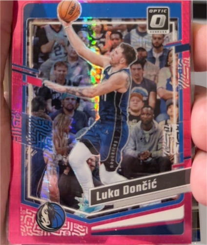 2023-24 Panini Donruss Optic #67 Luka Dončić Pink Hyper Prizm — front