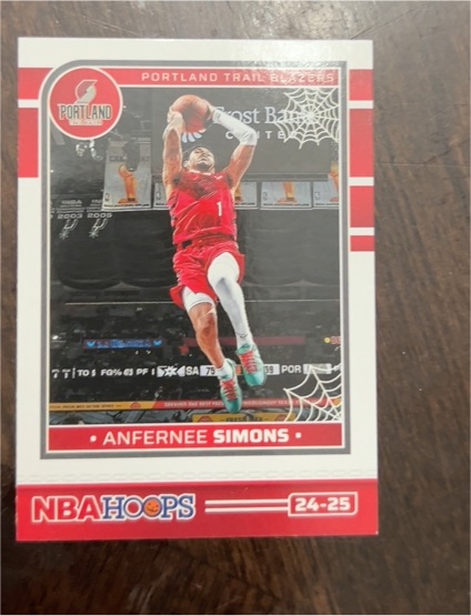 2024-25 Panini NBA Hoops Haunted Hoops #45 Anfernee Simons — front