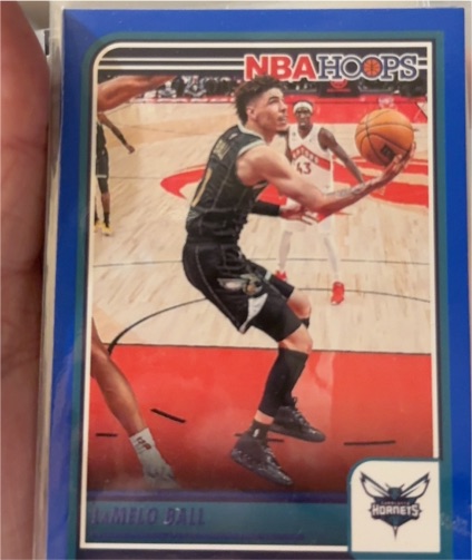 2023-24 Panini NBA Hoops #87 LaMelo Ball Blue Parallel — front