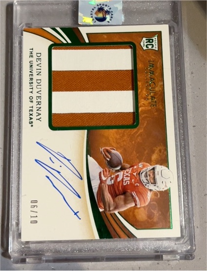 2020 Panini Immaculate #RC Devin Duvernay — front