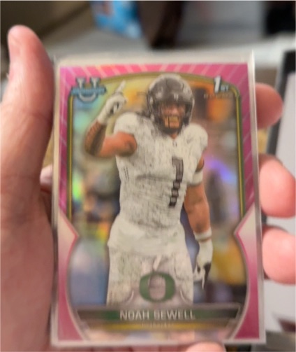 2022 Bowman U Chrome #57 Noah Sewell Pink Refractor Oregon Ducks — front