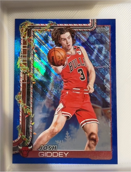 2025-26 Topps Holiday #H28 Josh Giddey Blue Metallic Glitter Holiday — front