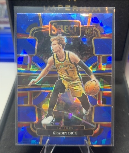 2023-24 Panini Select #90 Gradey Dick Blue Cracked Ice Prizm Rookie — front