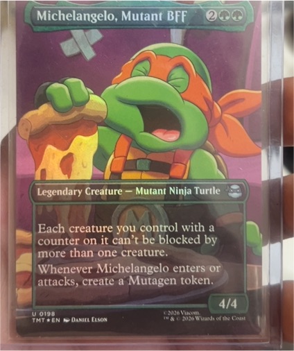2020 Magic: The Gathering Michelangelo, Mutant BFF #198 — front