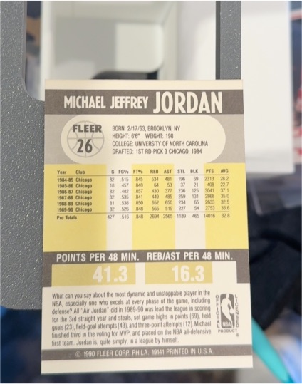 1990 Fleer #26 Michael Jordan — front
