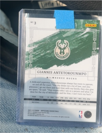 2023-24 Panini Impeccable Basketball #3 Giannis Antetokounmpo — front