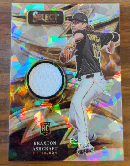 2025 Panini Select #SP-BA Braxton Ashcraft Sparks Relic Silver Prizm Rookie Card — front