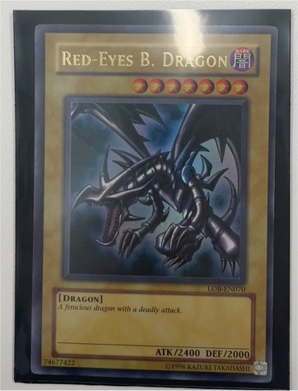 1996 Yu-Gi-Oh! LOB-070 Red-Eyes B. Dragon — front