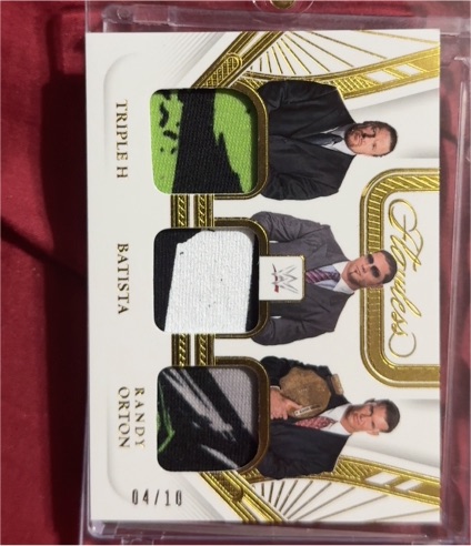 2022 Panini Flawless Triple Patch #04/10 Triple H Batista Randy Orton — front