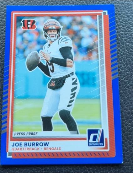 2025 Panini Donruss #214 Joe Burrow Press Proof Blue — front