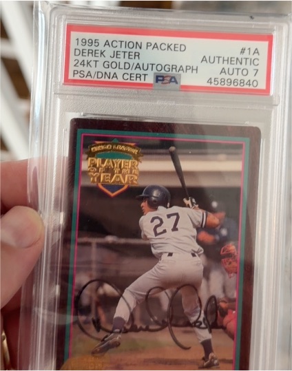 1995 Action Packed #1A Derek Jeter 24KT Gold Autograph — front