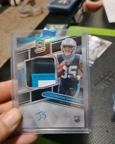 2024 Panini Spectra #35 Ja'Tavion Sanders Rookie Patch Auto — front