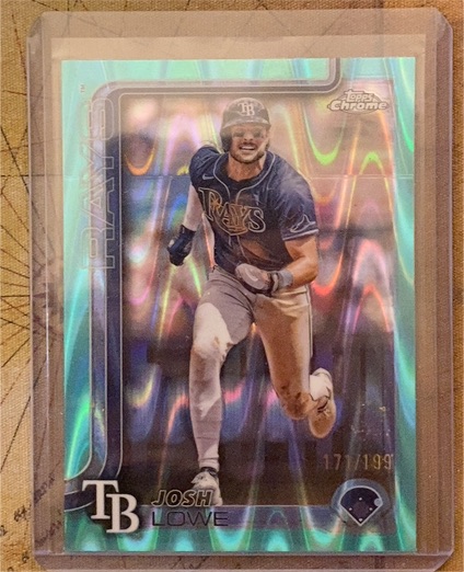 2025 Topps Chrome #111 Josh Lowe Raywave Refractor — front