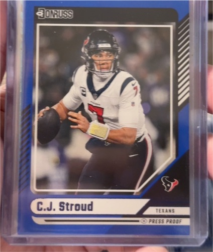 2024 Panini Donruss #210 C.J. Stroud Blue Press Proof Houston Texans — front