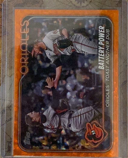 2024 Topps Update #US44 Battery Power: Orioles Toast Another Dub — front