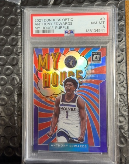2021 Donruss Optic #9 Anthony Edwards My House Purple — front