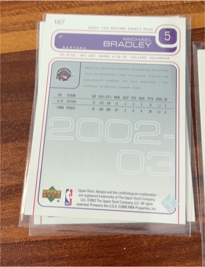 2001-02 Upper Deck #167 Michael Bradley — front