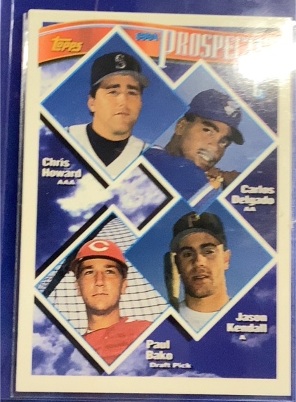 1994 Topps #686 Prospects Carlos Delgado, Jason Kendall, Paul Bako, Chris Howard — front