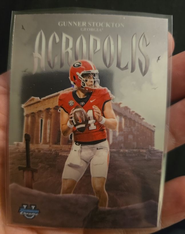 2025 Bowman Chrome University #A-9 Gunner Stockton Acropolis Georgia Bulldogs — front