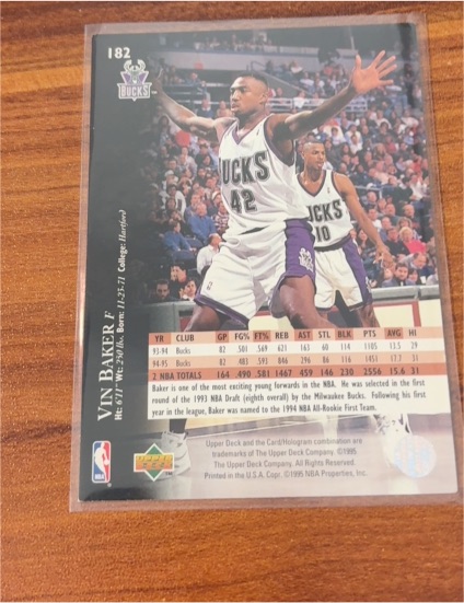 1994-95 Upper Deck #182 Vin Baker — front
