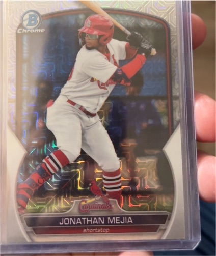 2023 Bowman Chrome #BCP-197 Jonathan Mejia Mojo Refractor — front