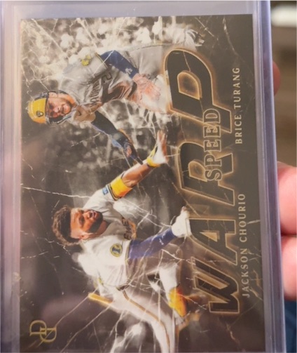 2025 Topps Dynamic Duals #WS-05 Jackson Chourio / Brice Turang Warp Speed Brewers — front