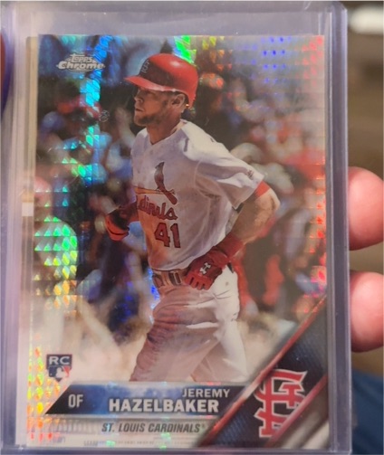 2016 Topps Chrome #110 Jeremy Hazelbaker Prism Refractor — front