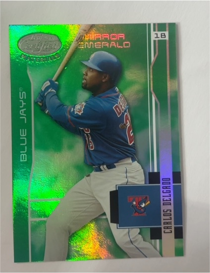 2003 Leaf Certified Materials #18 Carlos Delgado Mirror Emerald — front